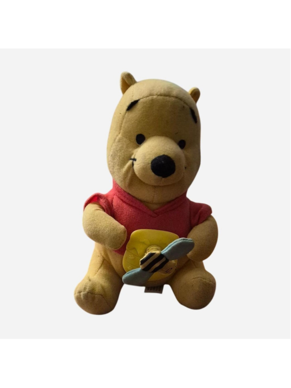 Winnie the Pooh plush toy pull the bee and it vibrates #disney #teddy